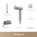 Load image into Gallery viewer, Dreame Pocket Hair Dryer package list with styling nozzles and accessories.