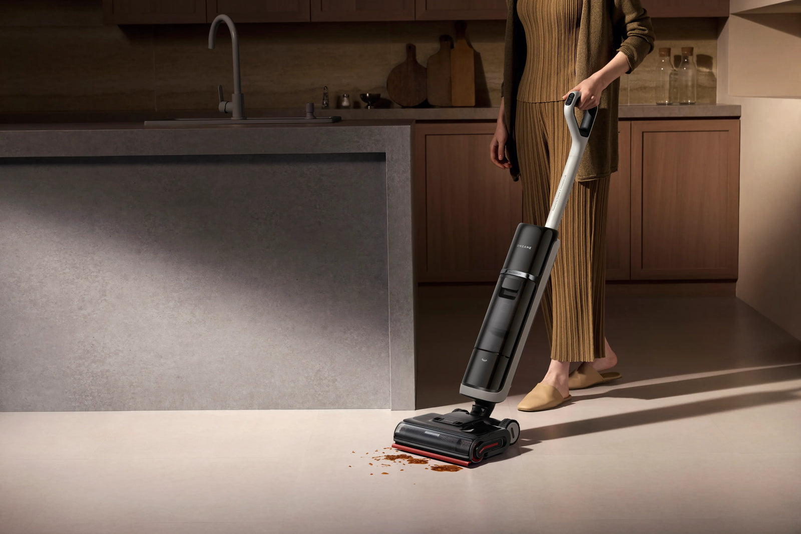 Dreame H15 Pro Heat washing a floor with hot water