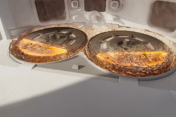Robot vacuum dock washing its mop pads with 100°C hot water