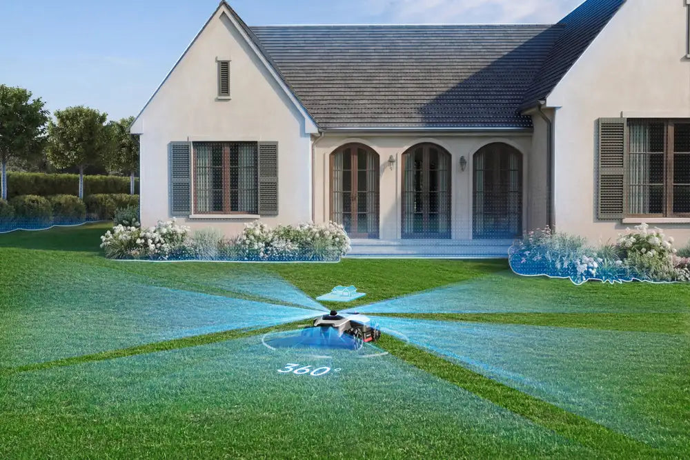 Dreame auto lawn mower using 3D LiDAR to map a yard.