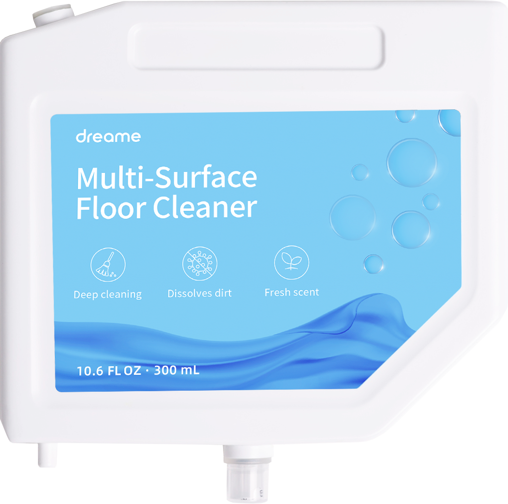 Dreame multi-surface floor cleaner 10.6 oz with deep cleaning features and fresh scent.