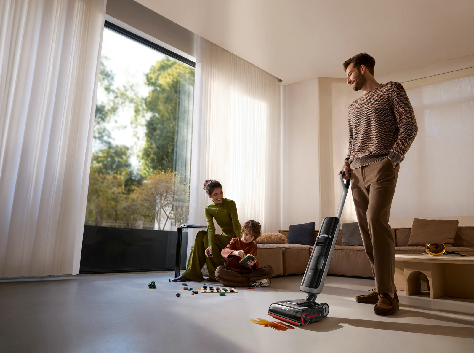 H15 Pro Heat mopping the floor with 185°F hot water.
