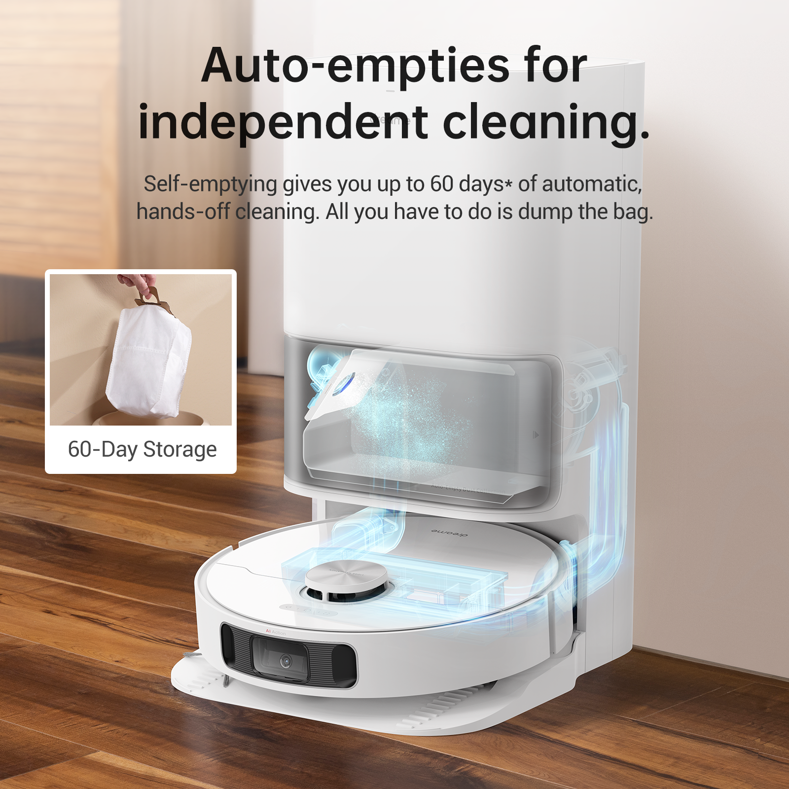 Dreame L10s Ultra Robot Vacuum with auto-empty station and 60-day storage feature.