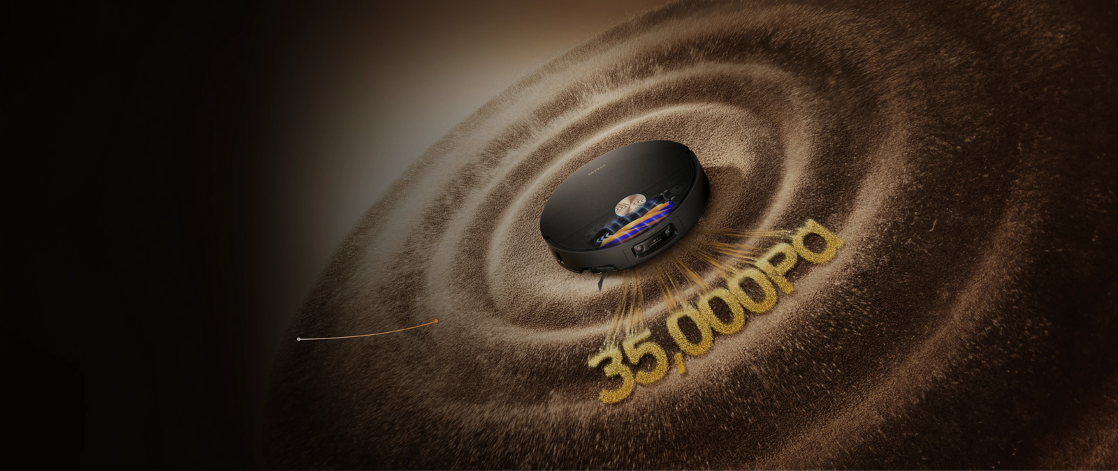 Dreame X60 Max Ultra Complete vacuuming a hard floor with 35,000 Pa suction.