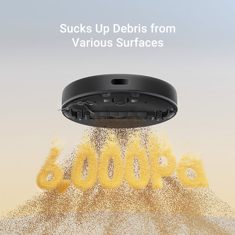 Dreame D9 Max Gen 2 Robot Vacuum showcasing 6,000Pa suction power.