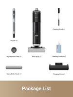 Dreame H14 Pro Wet and Dry Vacuum package list with accessories and components displayed
