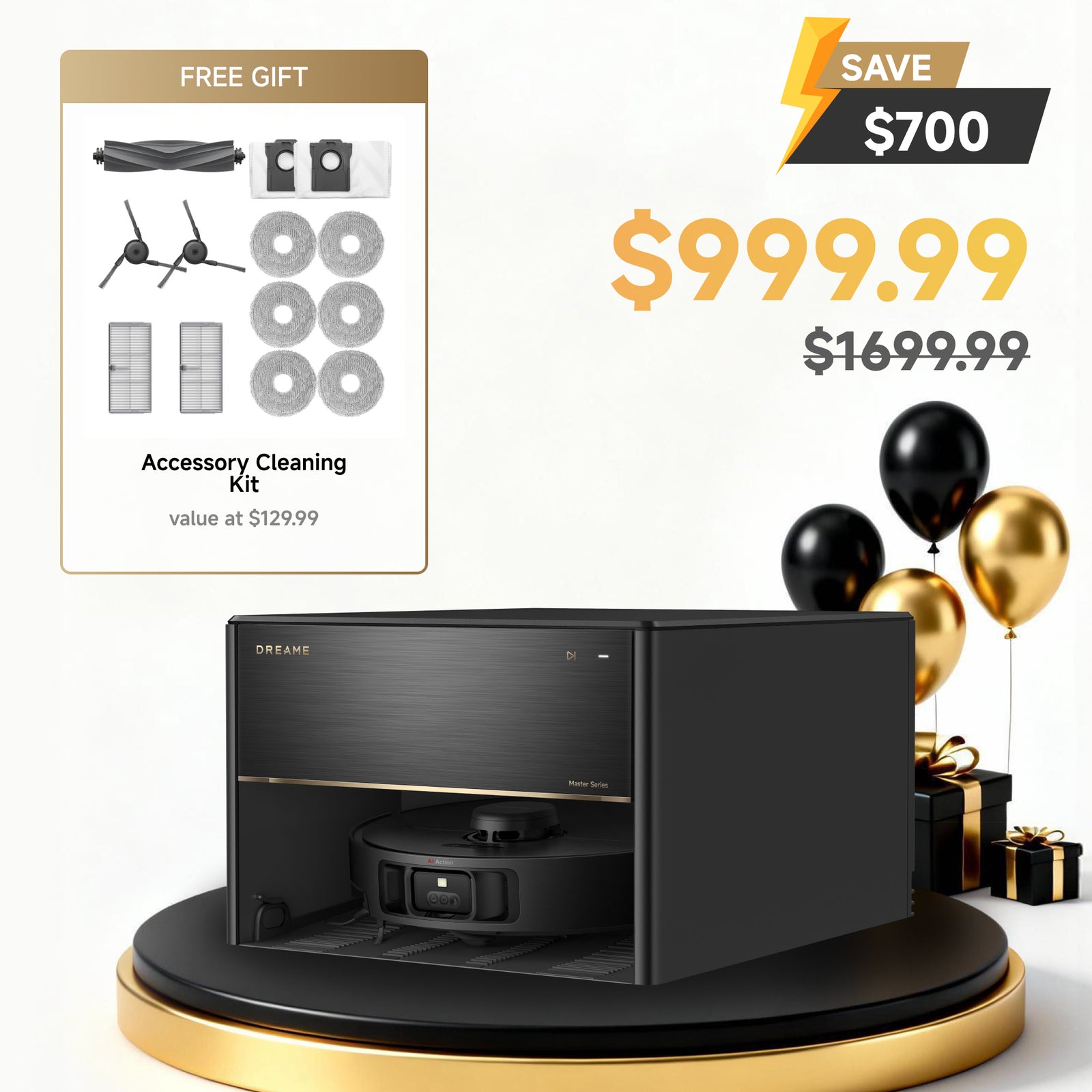 Dreame X40 Master Robot Vacuum with Auto Water Refilling and Draining