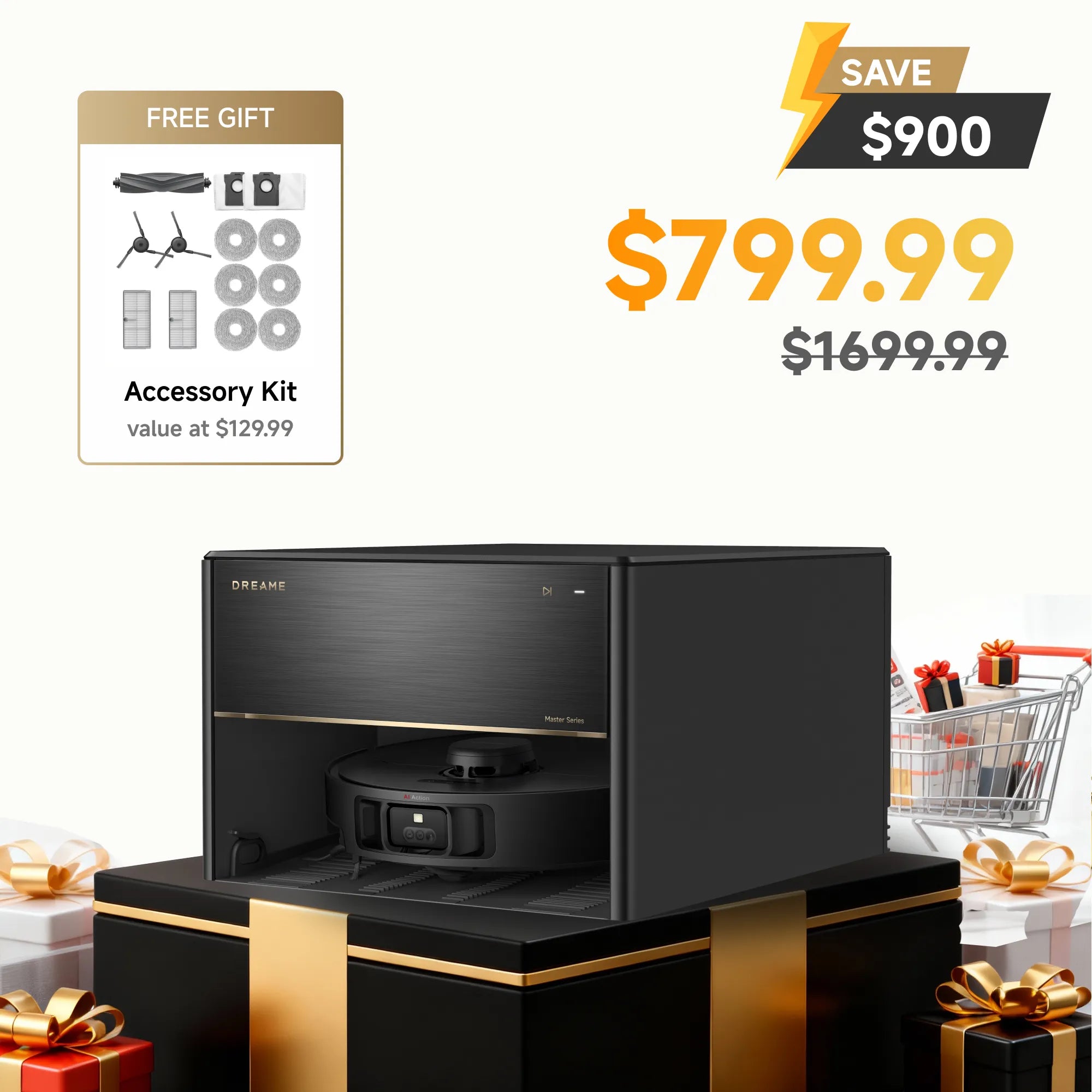 Dreame X40 Master Robot Vacuum with Auto Water Refilling and Draining