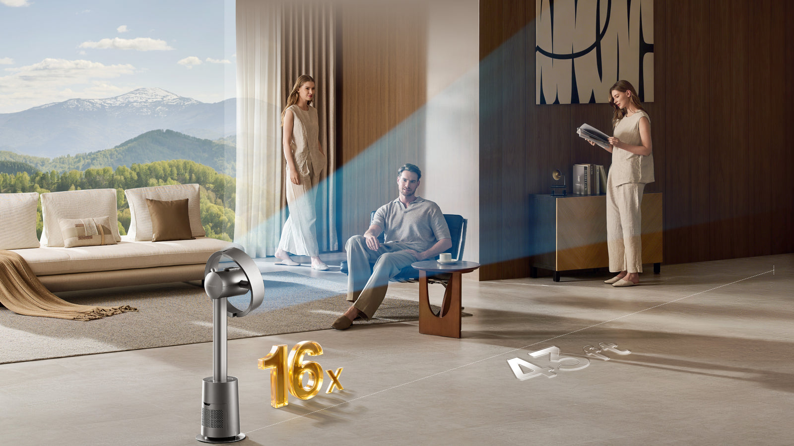 16x* Amplified Airflow, Farther Reach