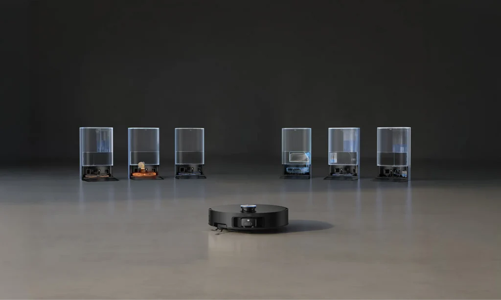 Simple self-empty robot vacuum dock transferring debris into its dust bag