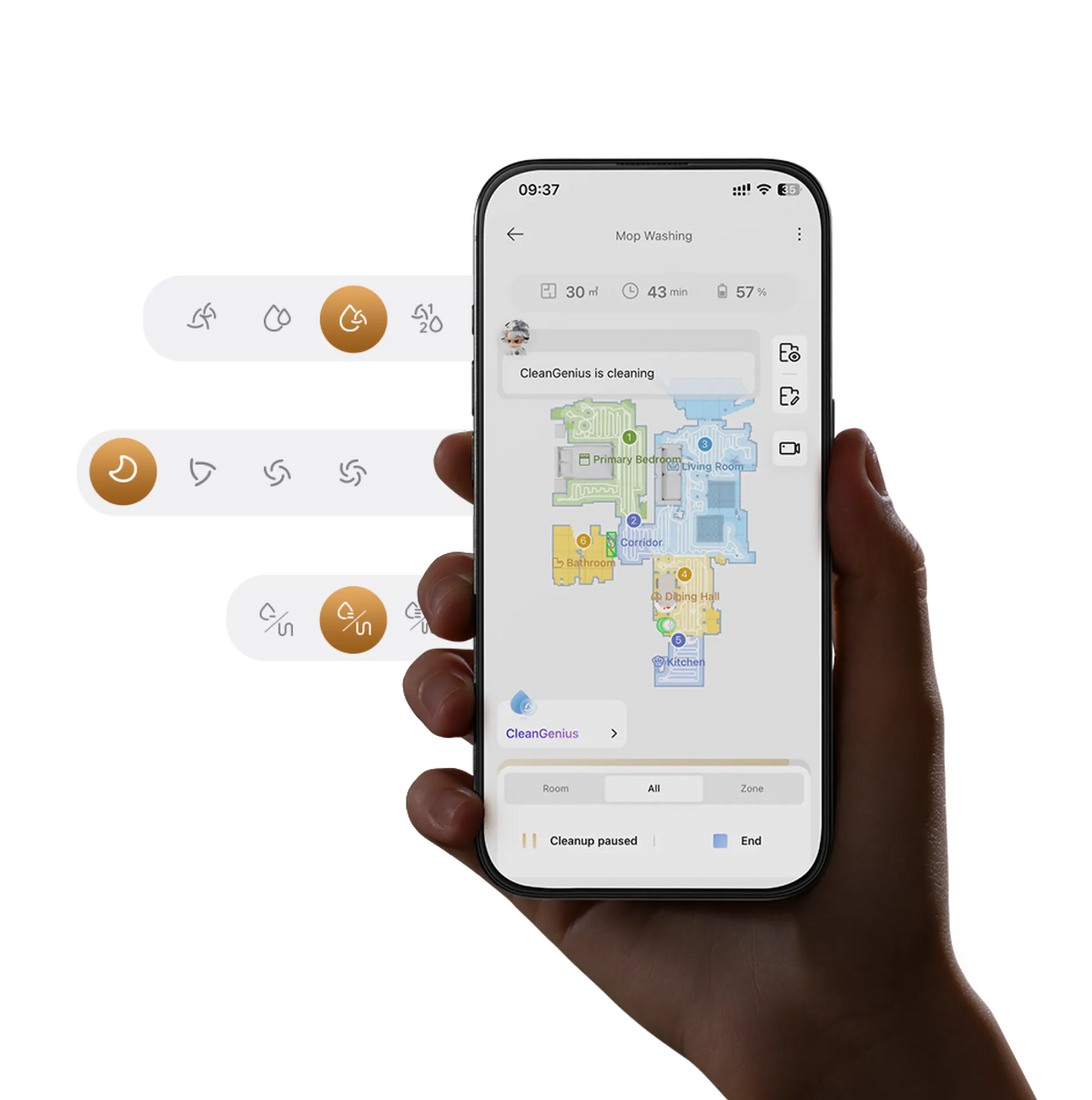 Dreame app cleaning controls